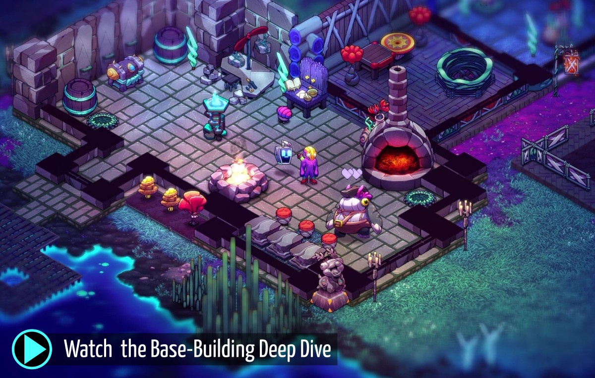 Flux, Juicebox, and Oowee in their shared home, showing a variety of cozy decor. Oowee has filled hearts over her head, indicating that she's delighted by the accommodations.