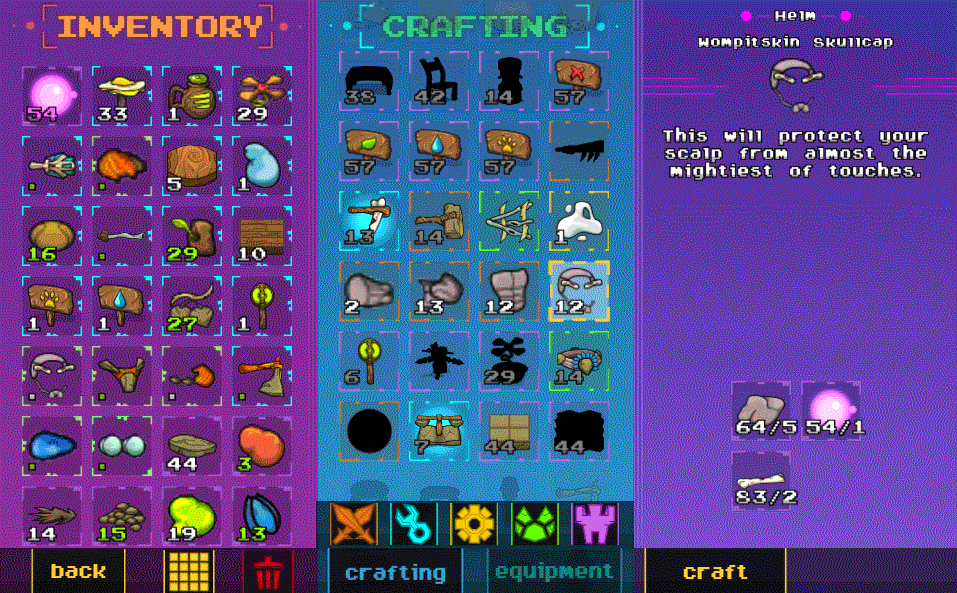 crashlands inventory